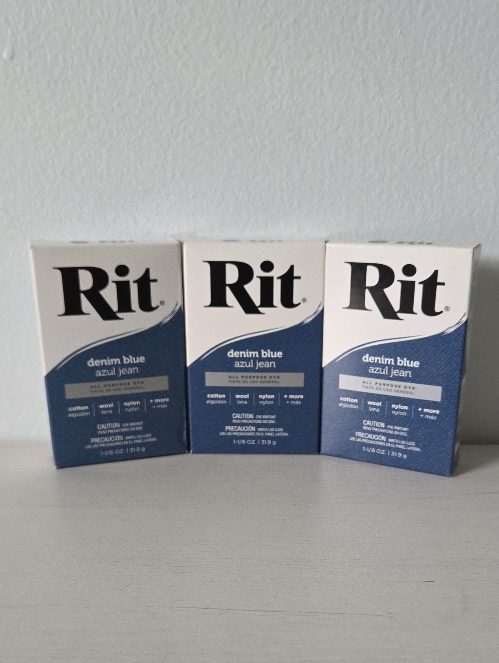Lot Of 3 Boxes Rit Denim Blue All Purpose Fabric Dye